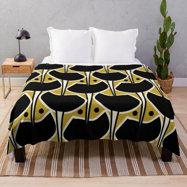 Item preview, Bold Minimalist Poppy - Scandi - Black And Cream On Gold. designed and sold by SalsySafrano.