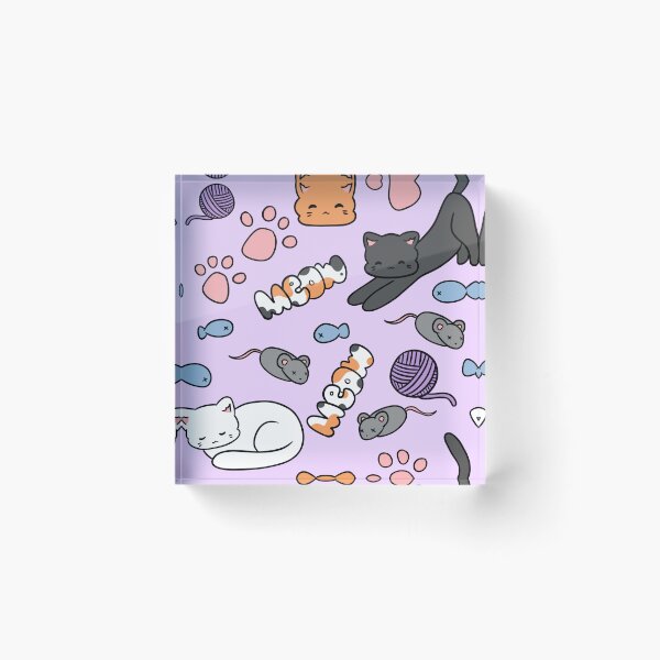 Item preview, Cat themed repeating pattern designed and sold by dreamsclouds.