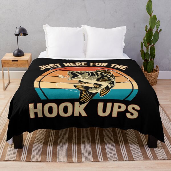 Item preview, Funny Fishing Lover Pun Just Here For The Hook Ups Vintage Fisherman Adult Humor designed and sold by Bad Kitty Designz.