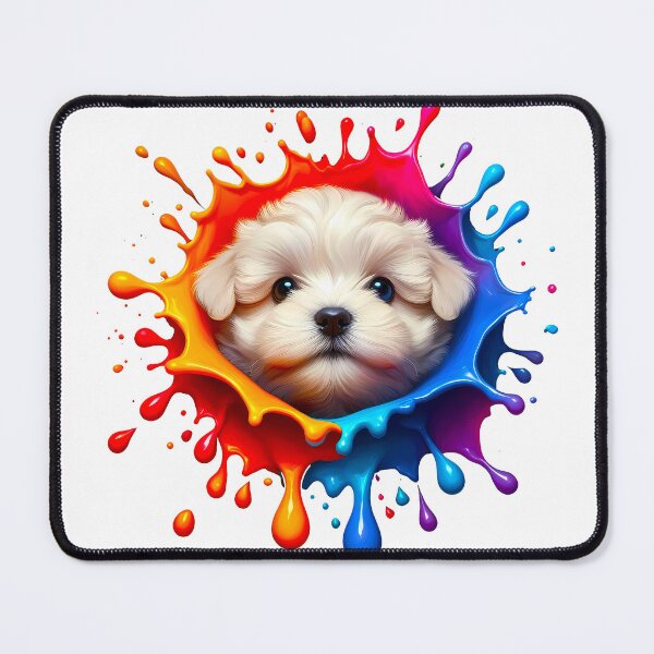 Item preview, Cute Little Puppy In A Color Splash Paint  designed and sold by Tamer ⭐⭐⭐⭐⭐.