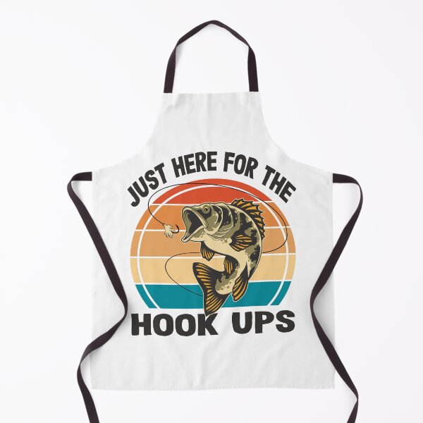 Item preview, Just Here For The Hook Ups Funny Fishing Lover Retro Angler Adult Humor designed and sold by Bad Kitty Designz.