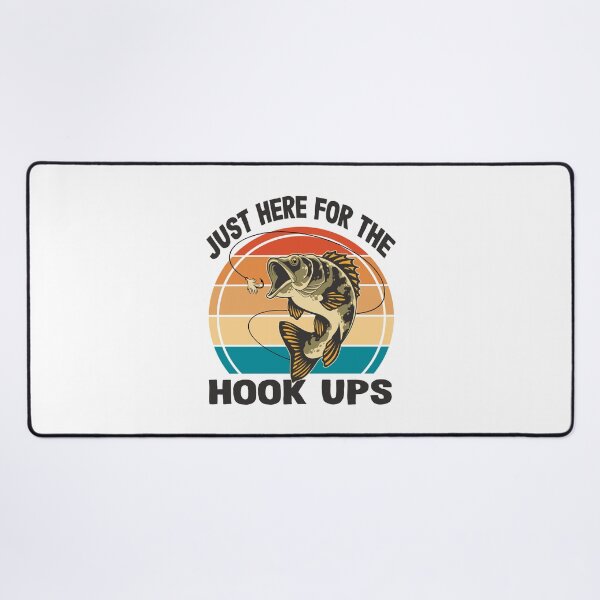 Item preview, Just Here For The Hook Ups Funny Fishing Lover Retro Angler Adult Humor  designed and sold by Bad Kitty Designz.