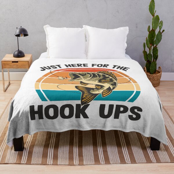 Item preview, Just Here For The Hook Ups Funny Fishing Lover Retro Angler Adult Humor designed and sold by Bad Kitty Designz.
