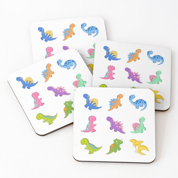Item preview, Colorful Cute Baby Dino Set - Neon -  Dinosaur Lovers Gift designed and sold by patternjp.