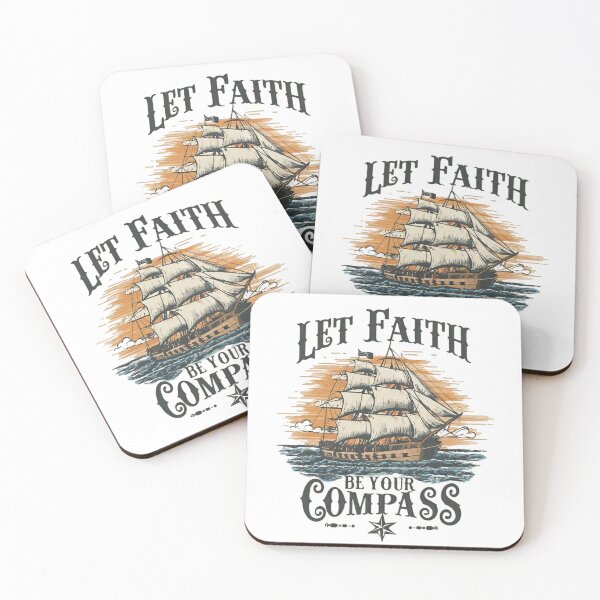 Item preview, Let Faith Be Your Compass, Boat on the Sea Art designed and sold by Faithloveshop.
