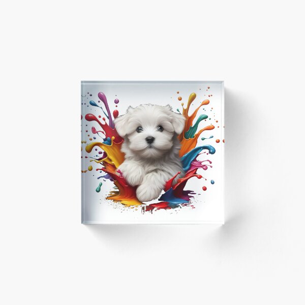Item preview, Cute Little Puppy In A Color Splash Paint  designed and sold by Tamer ⭐⭐⭐⭐⭐.