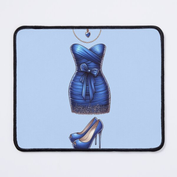 Item preview, Blue Cocktail Dress - Fashion Drawing designed and sold by AmberRoseWrites.