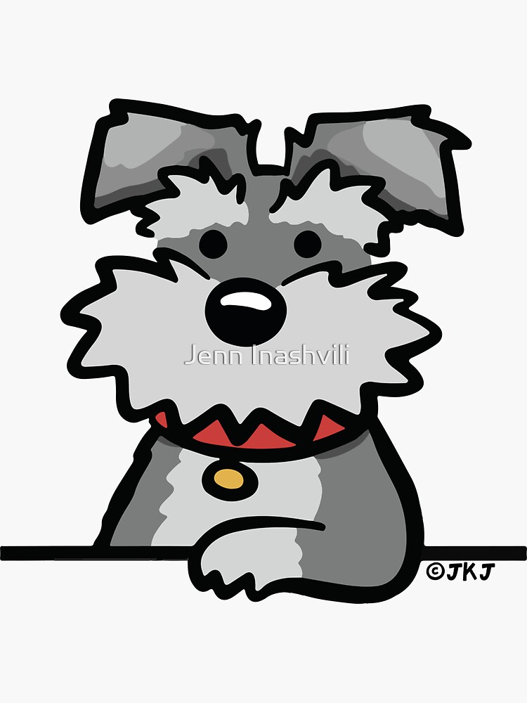 Cartoon Dog Schnauzer with Floppy Ears