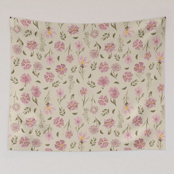 Item preview, Rosey Pink Floral Print designed and sold by Amaryllis-Art.