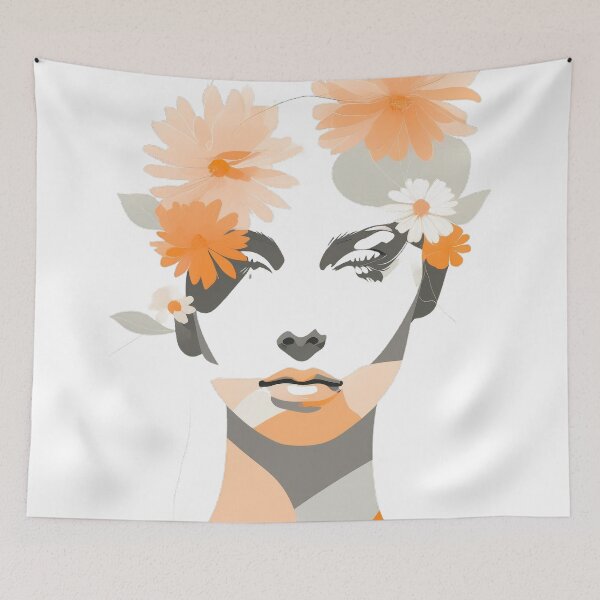 Item preview, Essence: Woman's Silhouette in Grey and Orange designed and sold by ZipperDragon88.