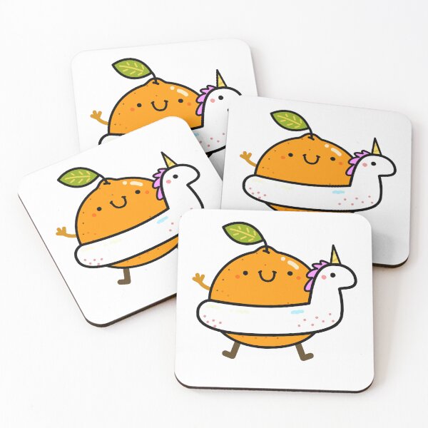 Item preview, Kawaii Orange With Unicorn Pool Floatie designed and sold by kawaiilife.