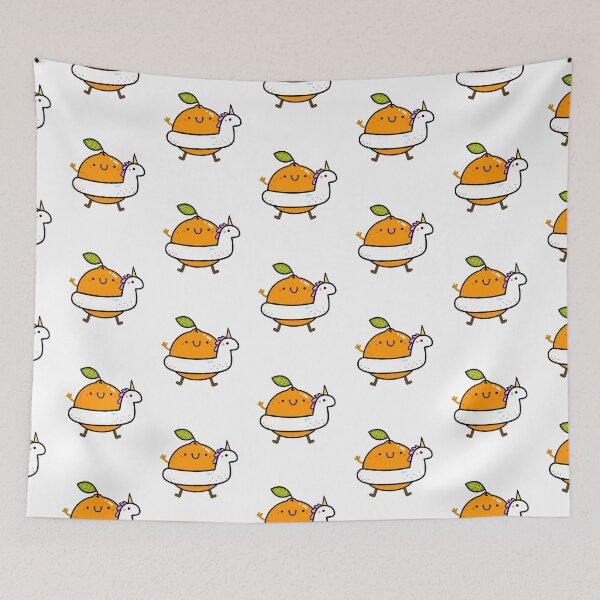 Item preview, Kawaii Orange With Unicorn Pool Floatie designed and sold by kawaiilife.