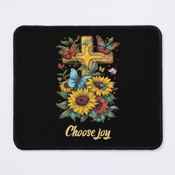 Item preview, Cross Sunflowers Butterflies Christian Choose joy designed and sold by ArtFromBeyond.