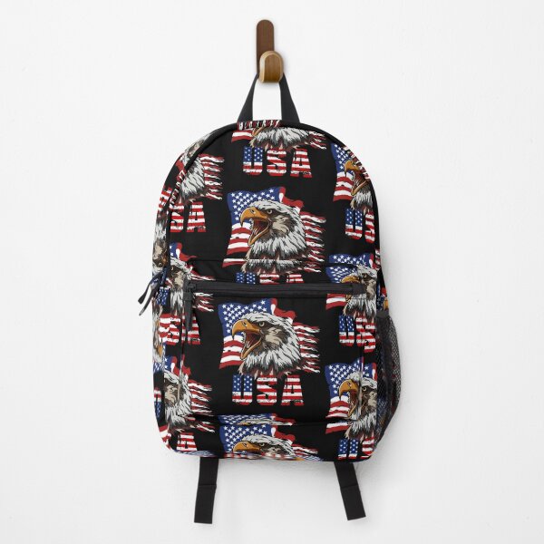 Item preview, Defiant Freedom: Angry Eagle with Battle-Worn Flag and USA Grunge Stars & Stripes designed and sold by AmericaFreedom.