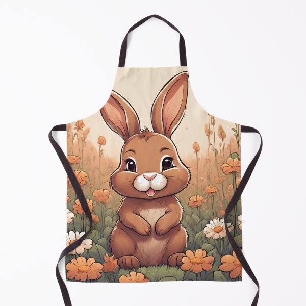 Item preview, Cute brown bunny sitting in a flower field designed and sold by JDreaming.
