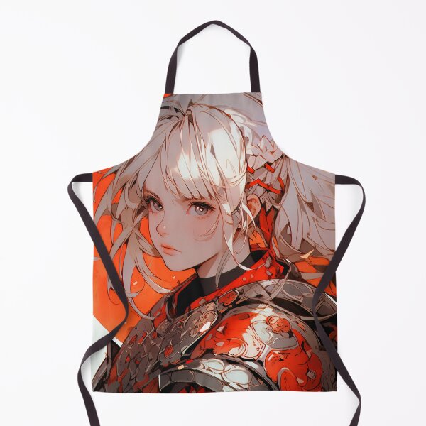 Item preview, White Haired Crimson Warrior Anime Girl designed and sold by bubblegoth.