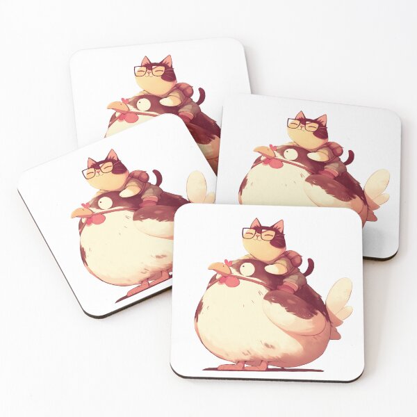 Item preview, Cat Riding a Chicken Cartoon designed and sold by Bwittaya.