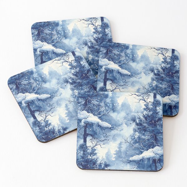 Item preview, Frozen Forest seamless pattern Winter's Embrace: A Frozen Forest Symphony designed and sold by Bankza.