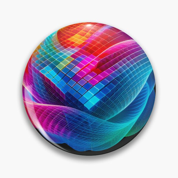 Item preview,  3D Checker Wave Pattern Ball With Vibrant Colors designed and sold by Tamer ⭐⭐⭐⭐⭐.
