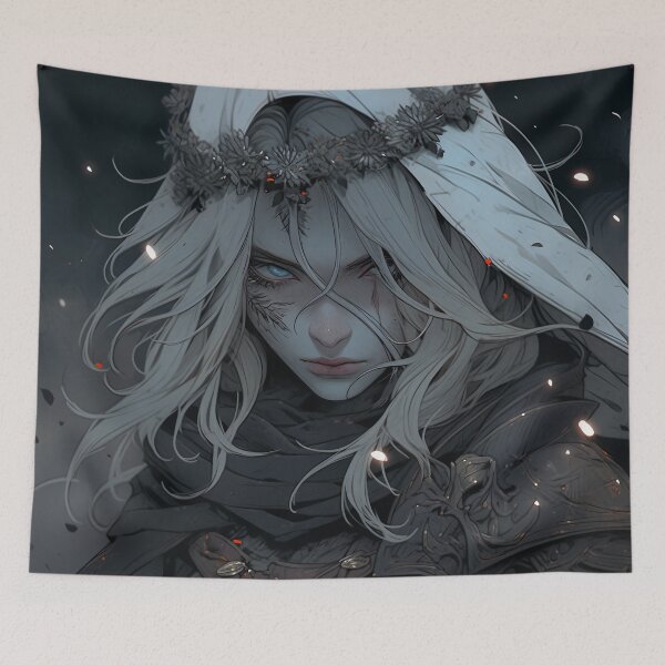 Item preview, Ethereal Winter Warrior Anime Girl designed and sold by bubblegoth.