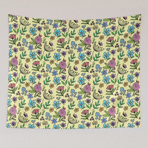 Item preview, Floral Garden Mural pattern (4th copy) designed and sold by Charmy Design.