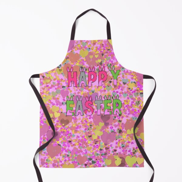 Item preview, Happy Easter with Colorful Hearts on Pink Background designed and sold by Victoria Rose.
