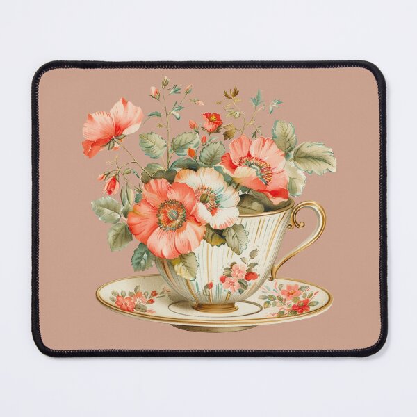 Item preview, Vintage tea cup, pastel background with beautiful flowers. designed and sold by Chomchol.