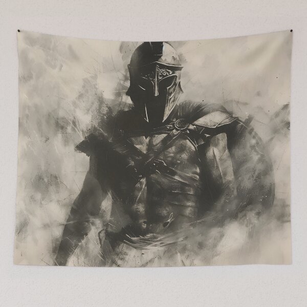 Item preview, Black and white charcoal sketch of a Roman gladiator designed and sold by dcrc.