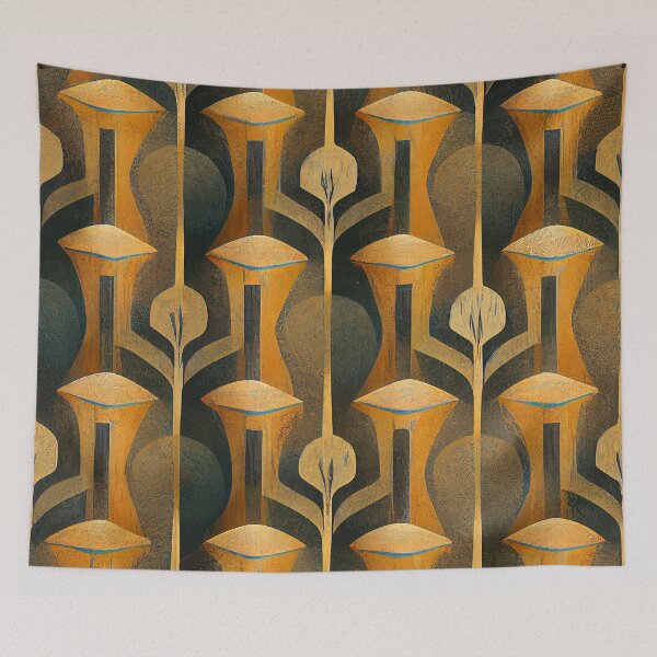 Item preview, Antique Golden Hues And Sage Art Deco Pattern designed and sold by DEC02.