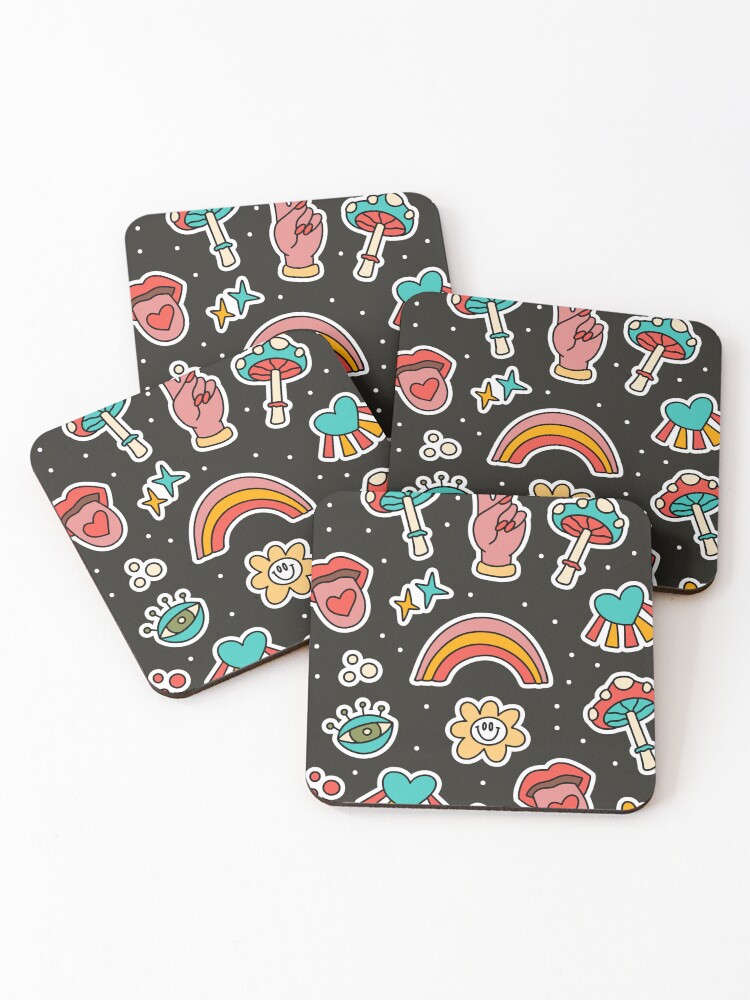 Thumbnail 1 of 5, Coasters (Set of 4), Funky Pattern designed and sold by Funwaytrend.