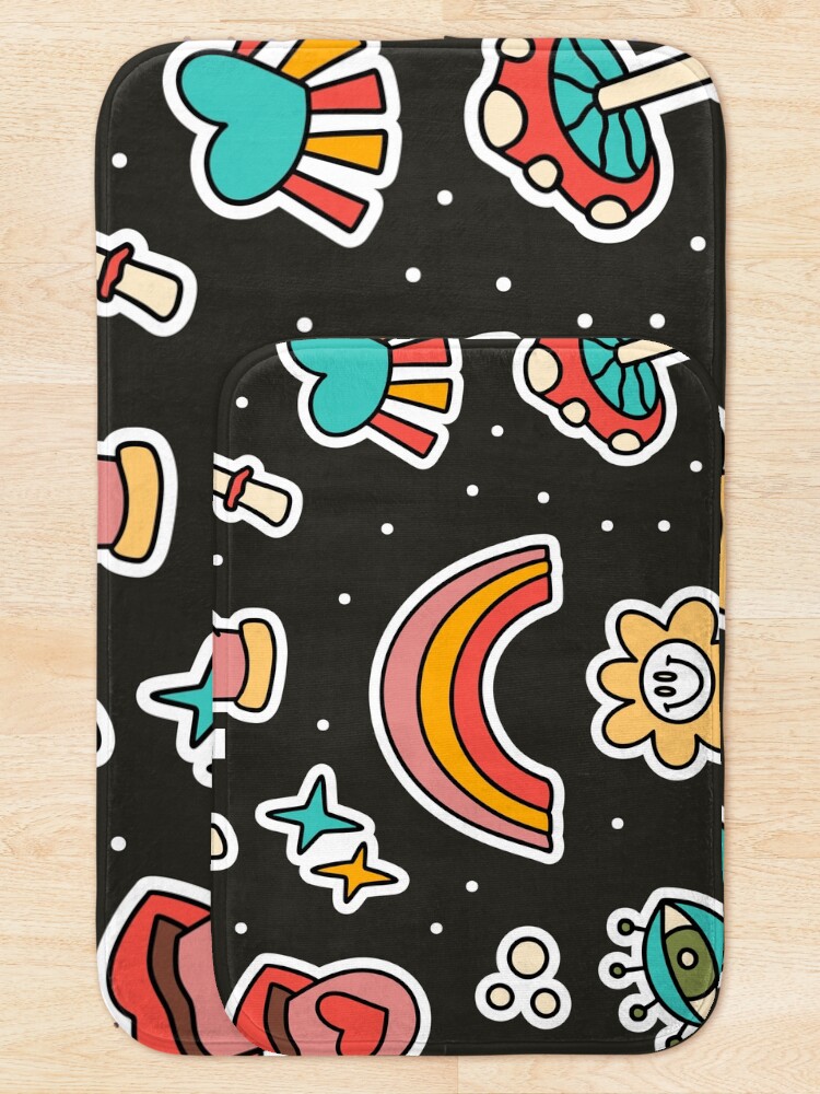 Thumbnail 5 of 6, Bath Mat, Funky Pattern designed and sold by Funwaytrend.