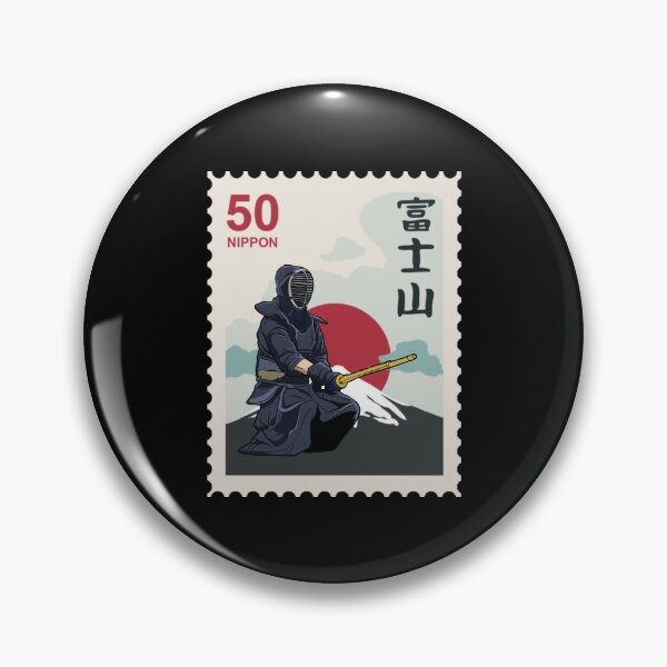 Item preview, Kendo Practitioner in Traditional Gear Fuji stamp  designed and sold by StairheadStore.