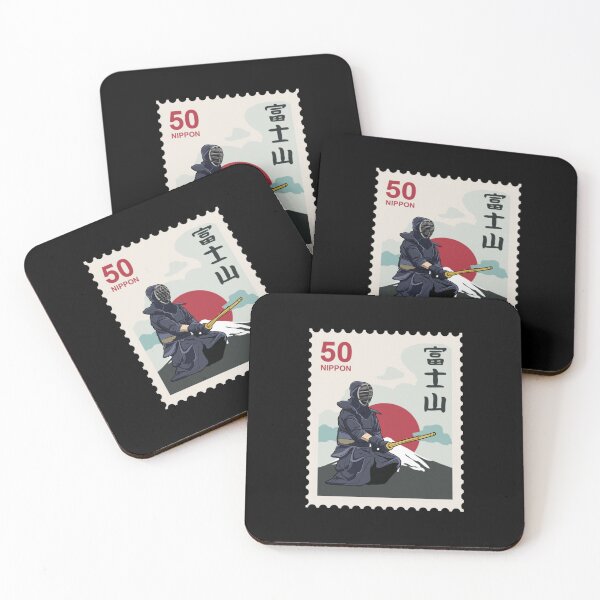 Item preview, Kendo Practitioner in Traditional Gear Fuji stamp  designed and sold by StairheadStore.