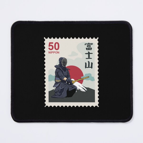 Item preview, Kendo Practitioner in Traditional Gear Fuji stamp designed and sold by StairheadStore.
