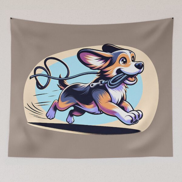 Item preview, Corgi's Leash Dash Delight designed and sold by Felix Tanner.