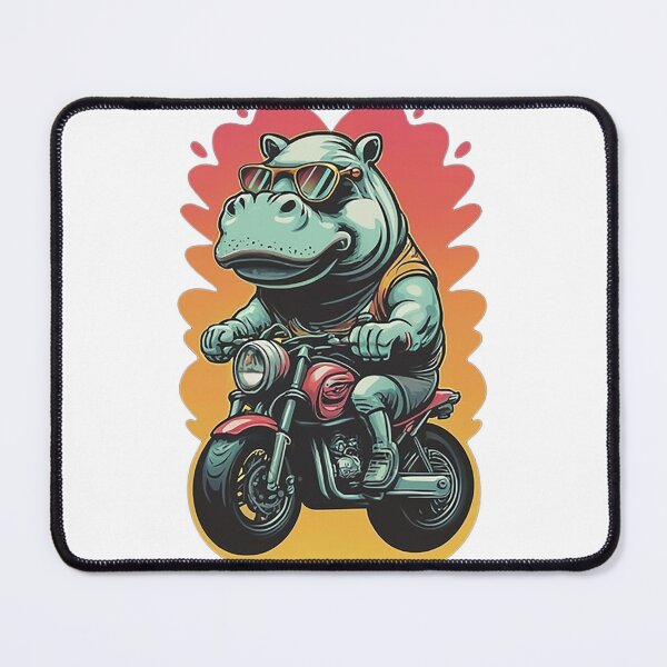 Item preview, Motorbike Riding Hippo designed and sold by likbatonboot.