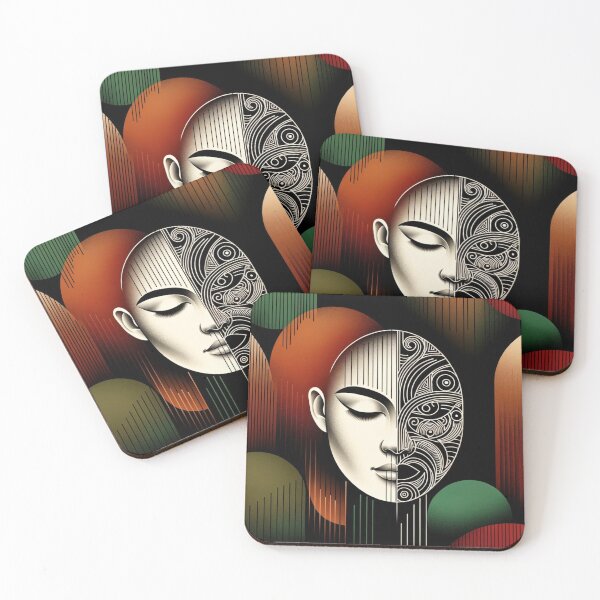 Item preview, Woman half Maori face designed and sold by Kiwiaroha.