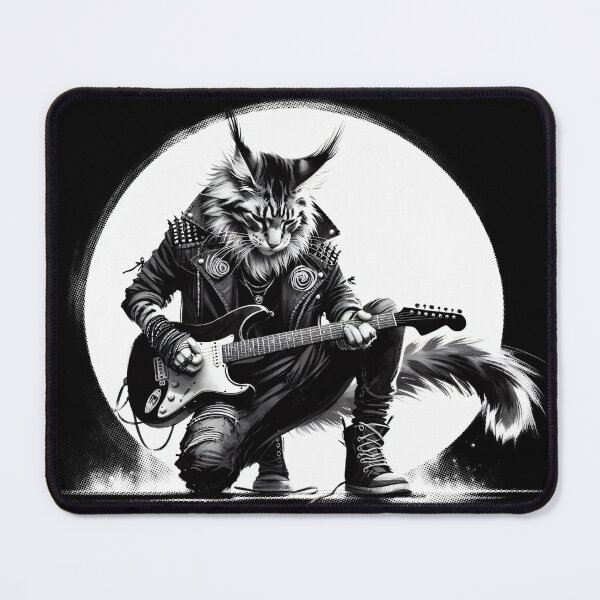 Item preview, Rockin’ Mouser - the Cat Rock Star designed and sold by Probably Fine Designs.