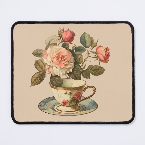 Item preview, Vintage tea cup, pastel background with beautiful flowers. designed and sold by Chomchol.