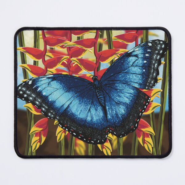 Item preview, Blue Morpho Butterfly on Heliconia designed and sold by Catherine Harrison.