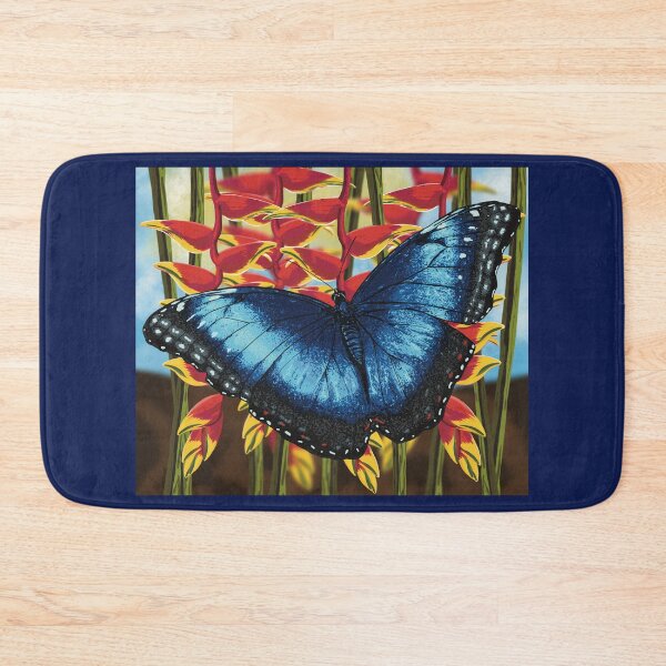 Item preview, Blue Morpho Butterfly on Heliconia designed and sold by Catherine Harrison.