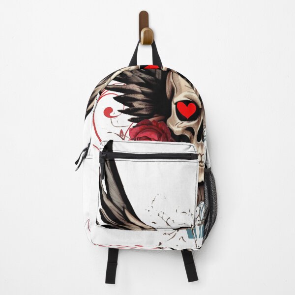 Item preview, skull, wings, grunge vintage design with abstract swirl floral element art designed and sold by Mahilis.