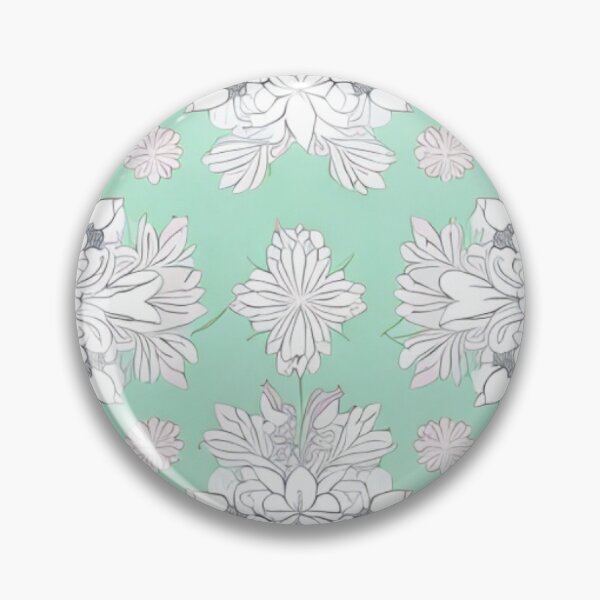Item preview, Seafoam Green with White Floral  designed and sold by Sweetdejaviews.