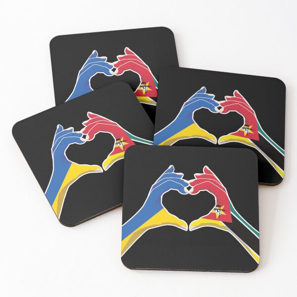 Item preview, Mozambique Mozambican Ukraine Ukrainian Love Heart Peace designed and sold by FlagX.