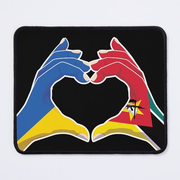 Item preview, Mozambique Mozambican Ukraine Ukrainian Love Heart Peace designed and sold by FlagX.