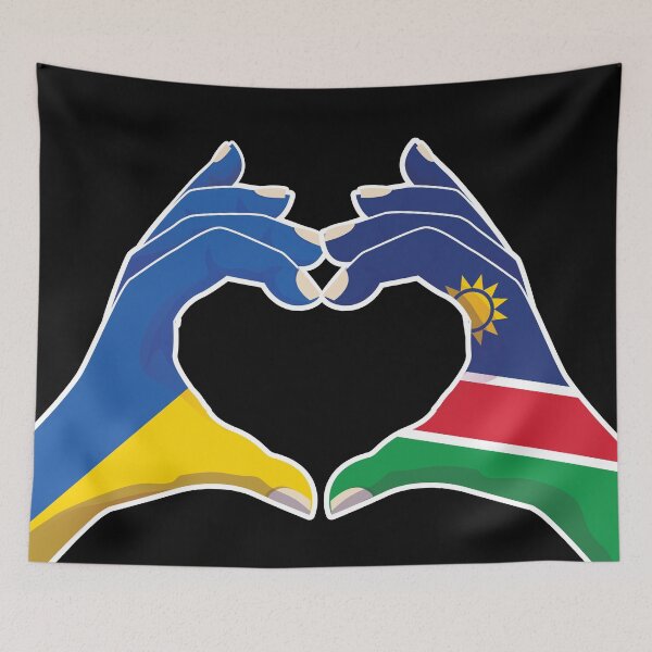 Item preview, Namibia Namibian Ukraine Ukrainian Love Heart Peace designed and sold by FlagX.