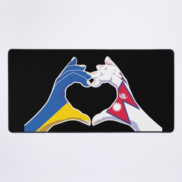 Item preview, Nepalese Nepal Ukraine Ukrainian Love Heart Peace designed and sold by FlagX.