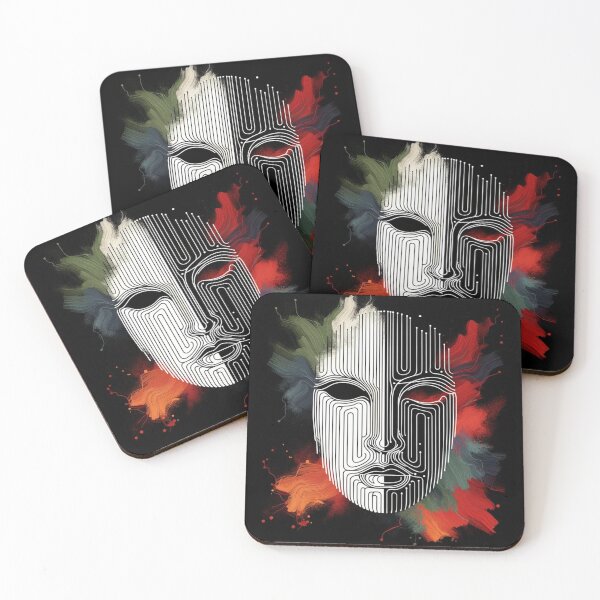 Item preview, Mask Half Black Half White Mask Paint Stroke designed and sold by Kiwiaroha.