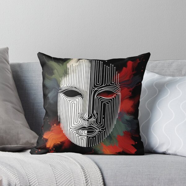 Item preview, Mask Half Black Half White Mask Paint Stroke designed and sold by Kiwiaroha.