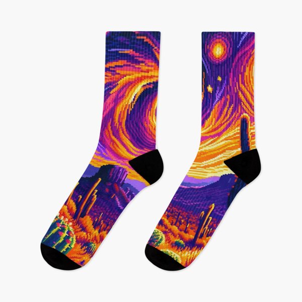 Item preview, Desert Starry Swirl: Van Gogh's Pixel Tribute designed and sold by fabinthelab.
